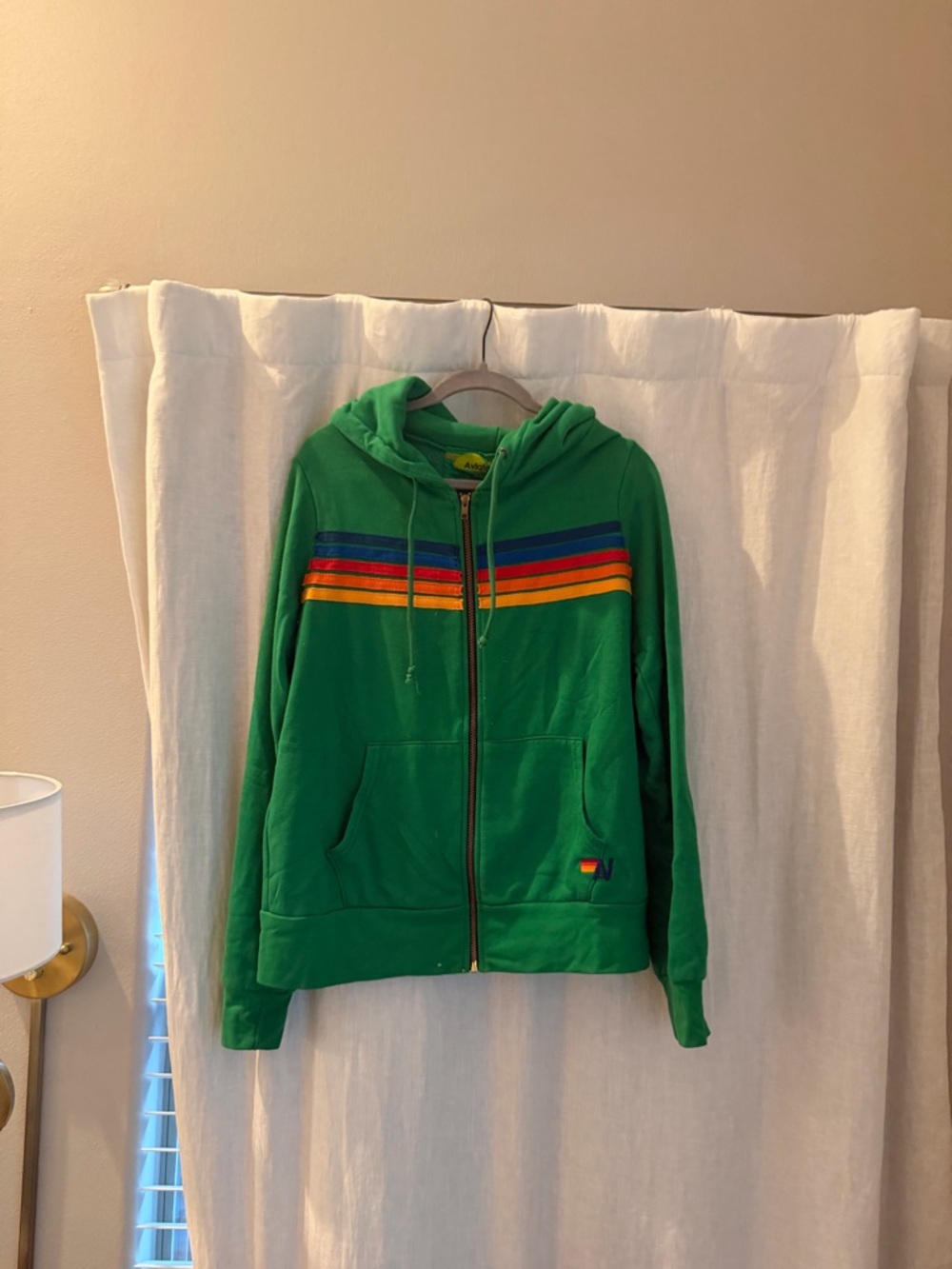 Aviator Nation Green Zip-Up Hoodie